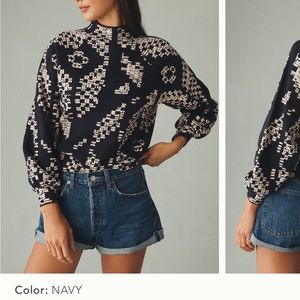 Anthropologie The Beatriz Mock Neck Sweater